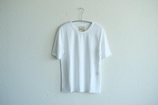 リネンキュプラ半袖プルオーバー|レディース|白