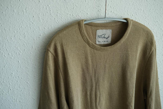 リネンニット 7分袖プルオーバー|レディース|白茶