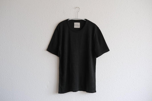 リネンニット半袖プルオーバー|ユニセックス|黒