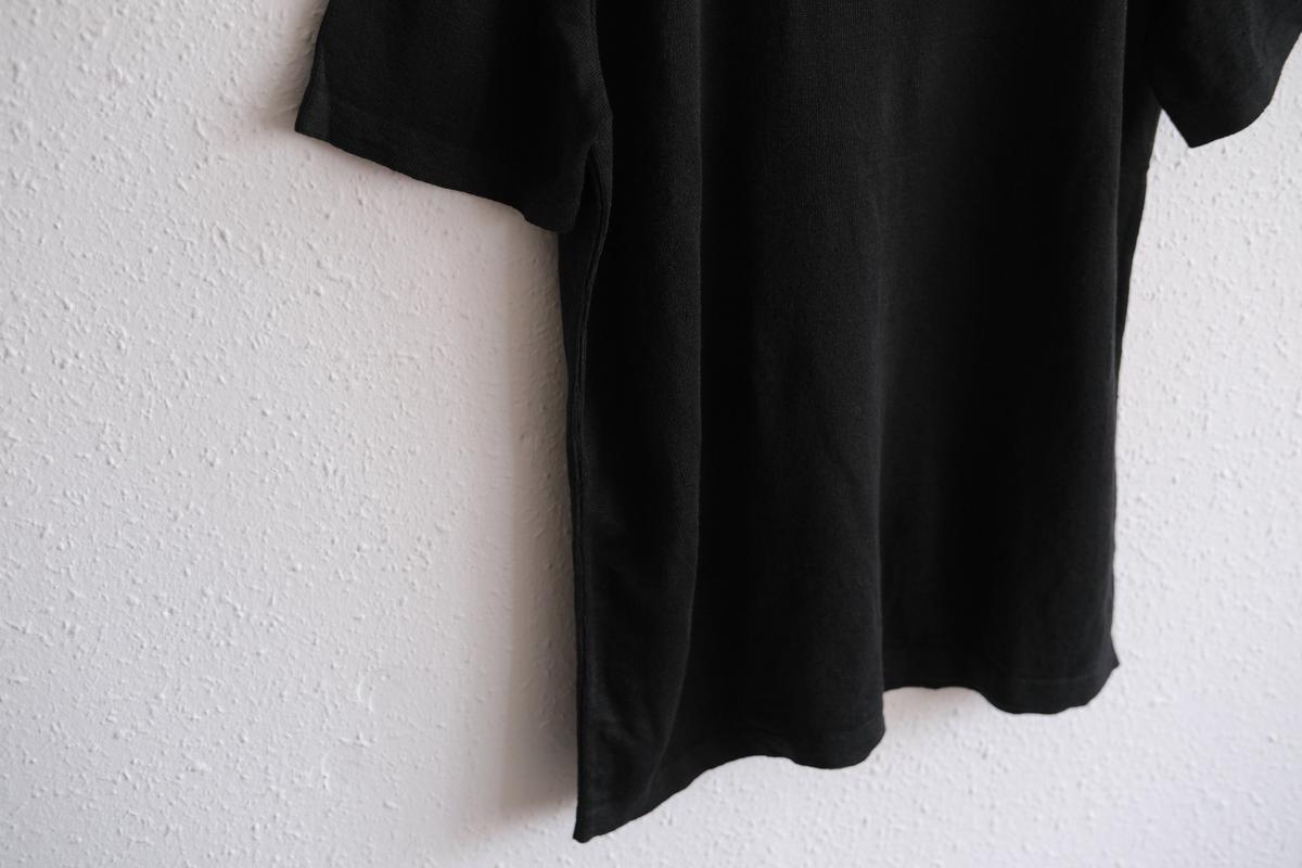 リネンニット半袖プルオーバー｜ユニセックス｜黒