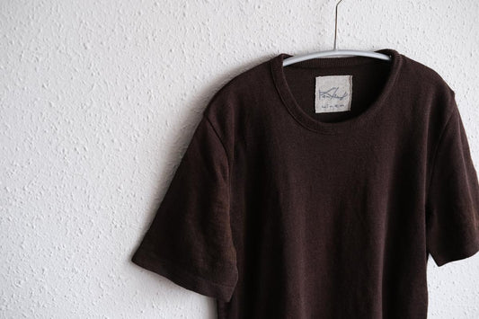 リネンニット半袖プルオーバー|ユニセックス|Dネーブル