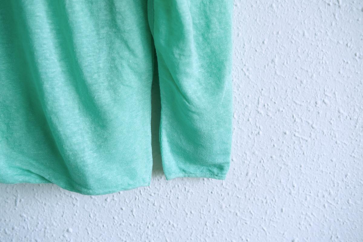 リネンニット 長袖二重プルオーバー｜レディース｜ミント