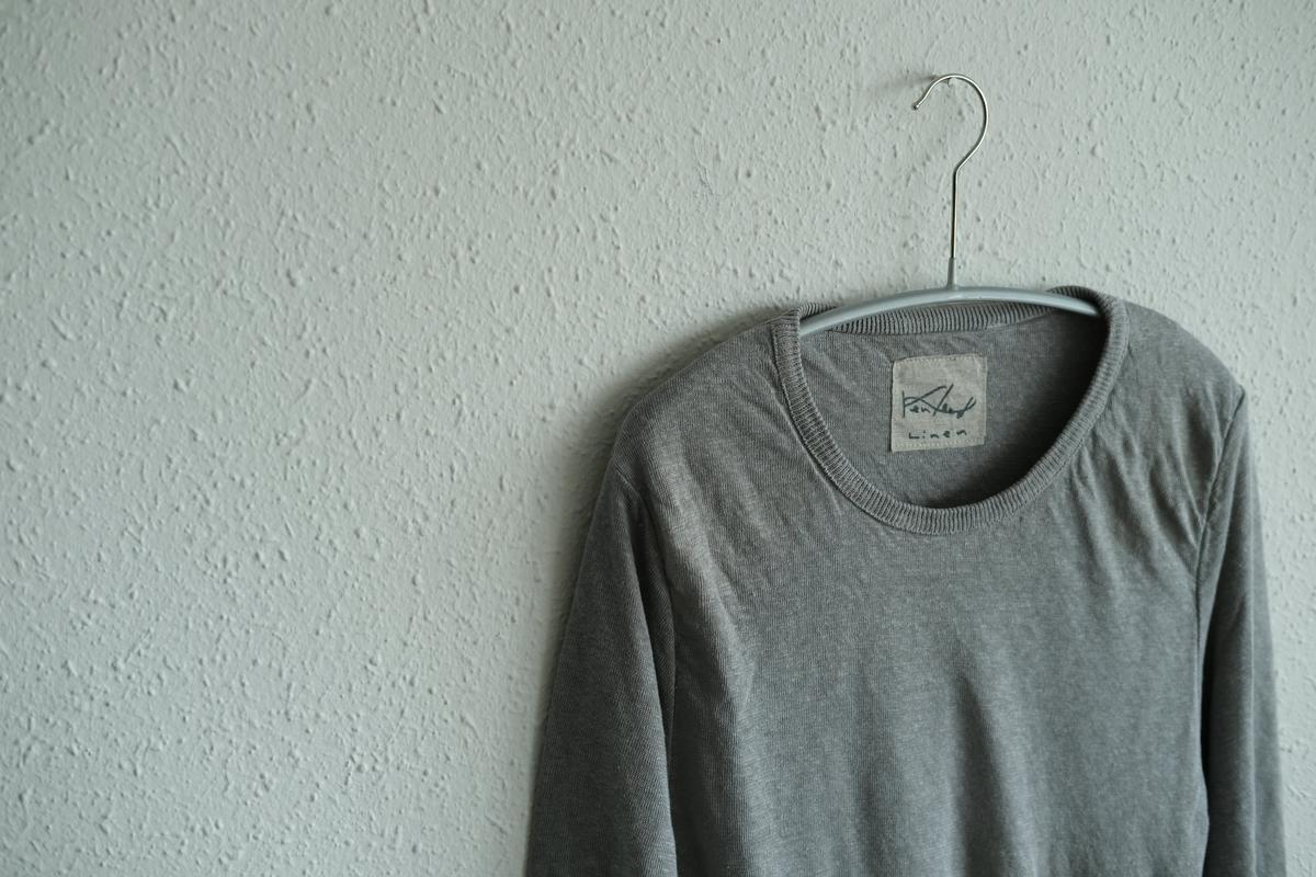 リネンニット 長袖二重プルオーバー｜レディース｜パープル