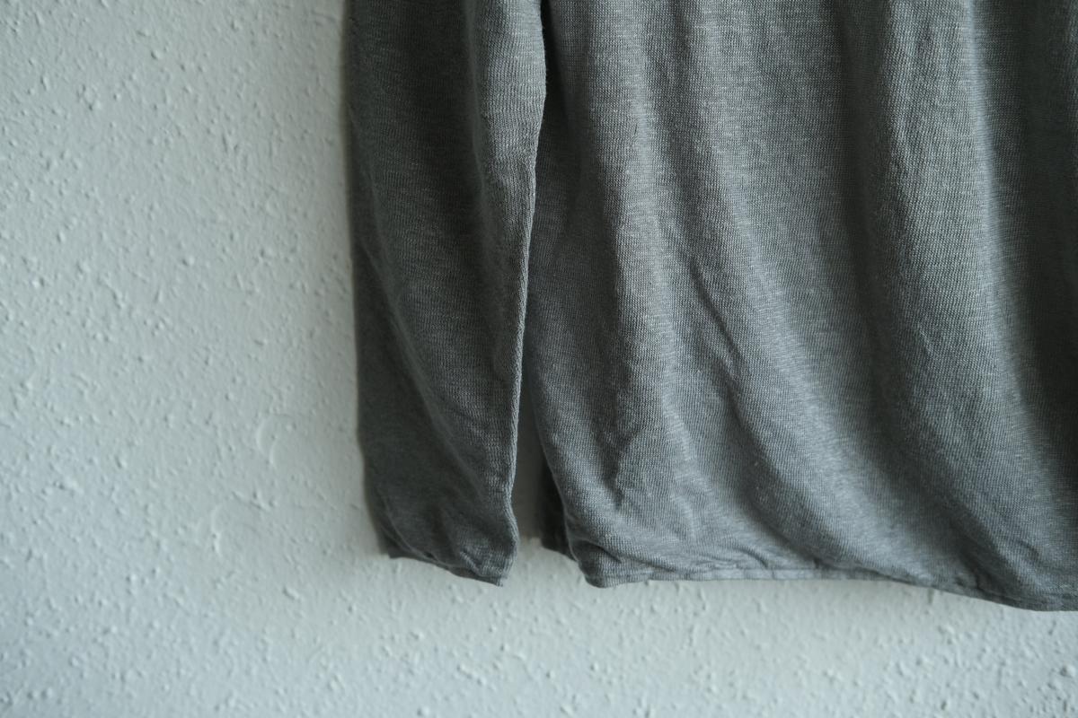 リネンニット 長袖二重プルオーバー｜レディース｜パープル