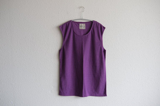 リネンコットンアンダーウェア ノースリーブ|メンズ|パープル