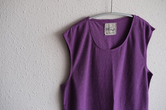 リネンコットンアンダーウェア ノースリーブ|メンズ|パープル