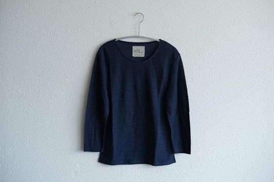 リネンコットンアンダーウェア7分袖|レディース|インクネイビー