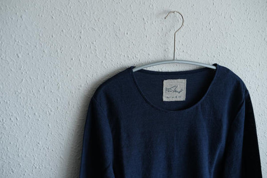 リネンコットンアンダーウェア7分袖|レディース|インクネイビー