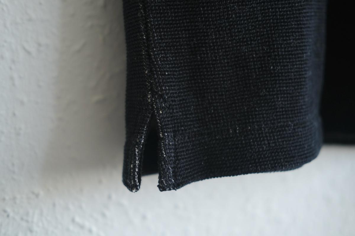 コットンリネンニット半袖ポロシャツ｜メンズ｜黒