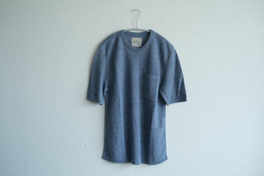 リネンニット半袖プルオーバー|メンズ|ダークスカイ