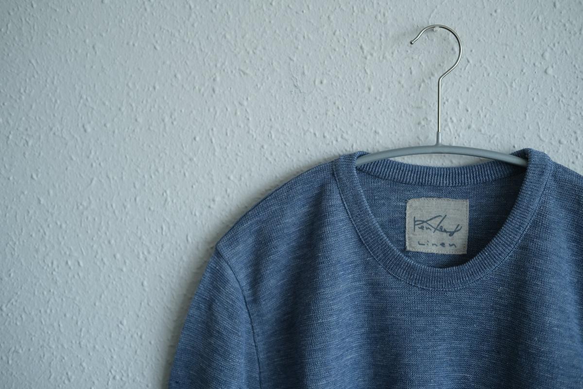 リネンニット半袖プルオーバー｜メンズ｜ダークスカイ