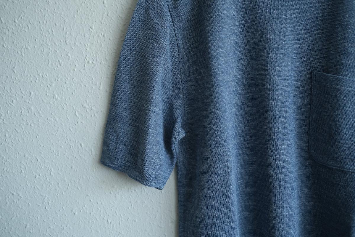 リネンニット半袖プルオーバー｜メンズ｜ダークスカイ