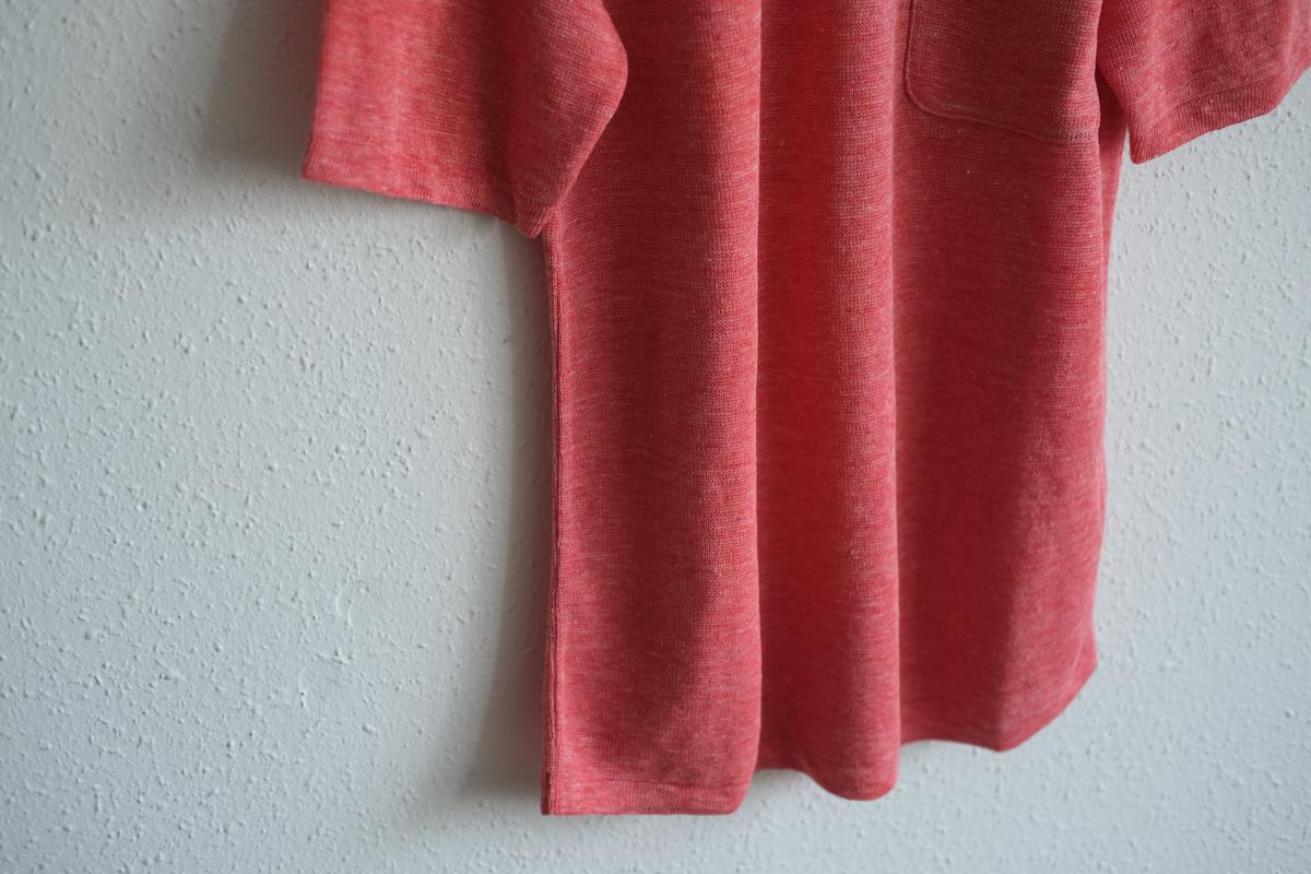 リネンニット半袖プルオーバー｜メンズ｜レッド