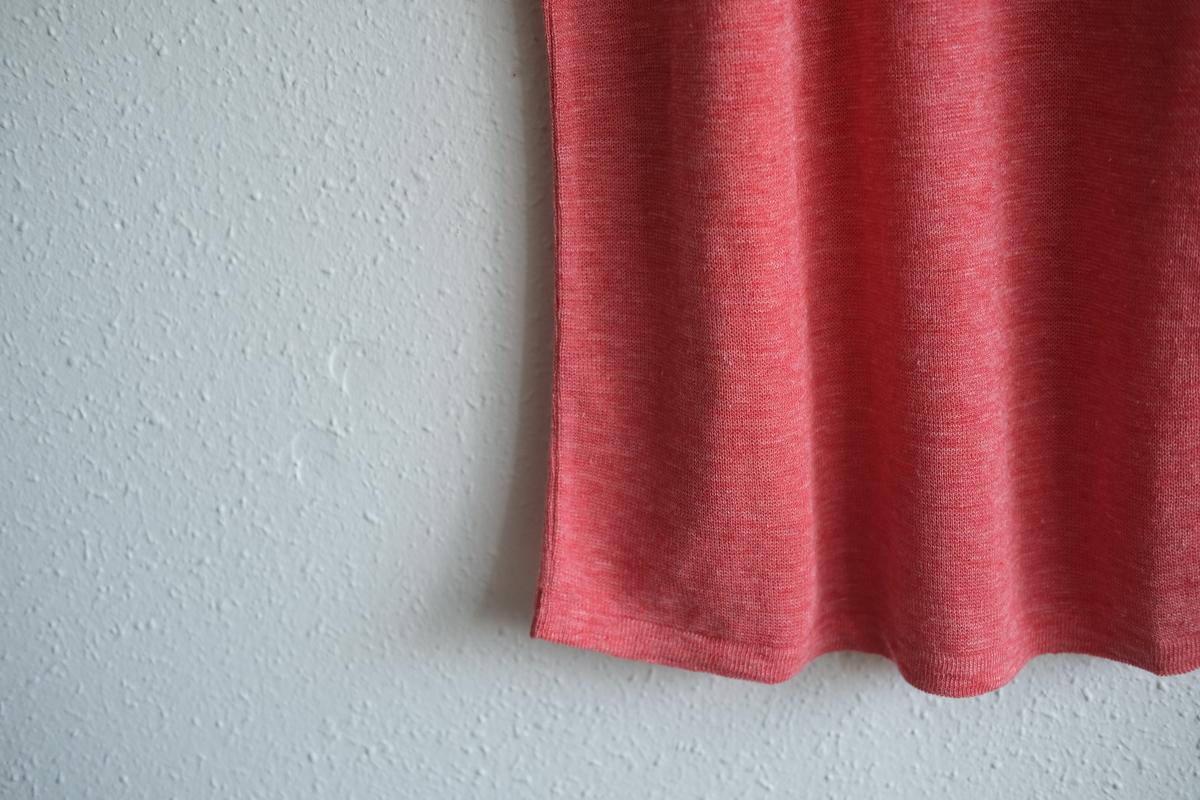 リネンニット半袖プルオーバー｜メンズ｜レッド