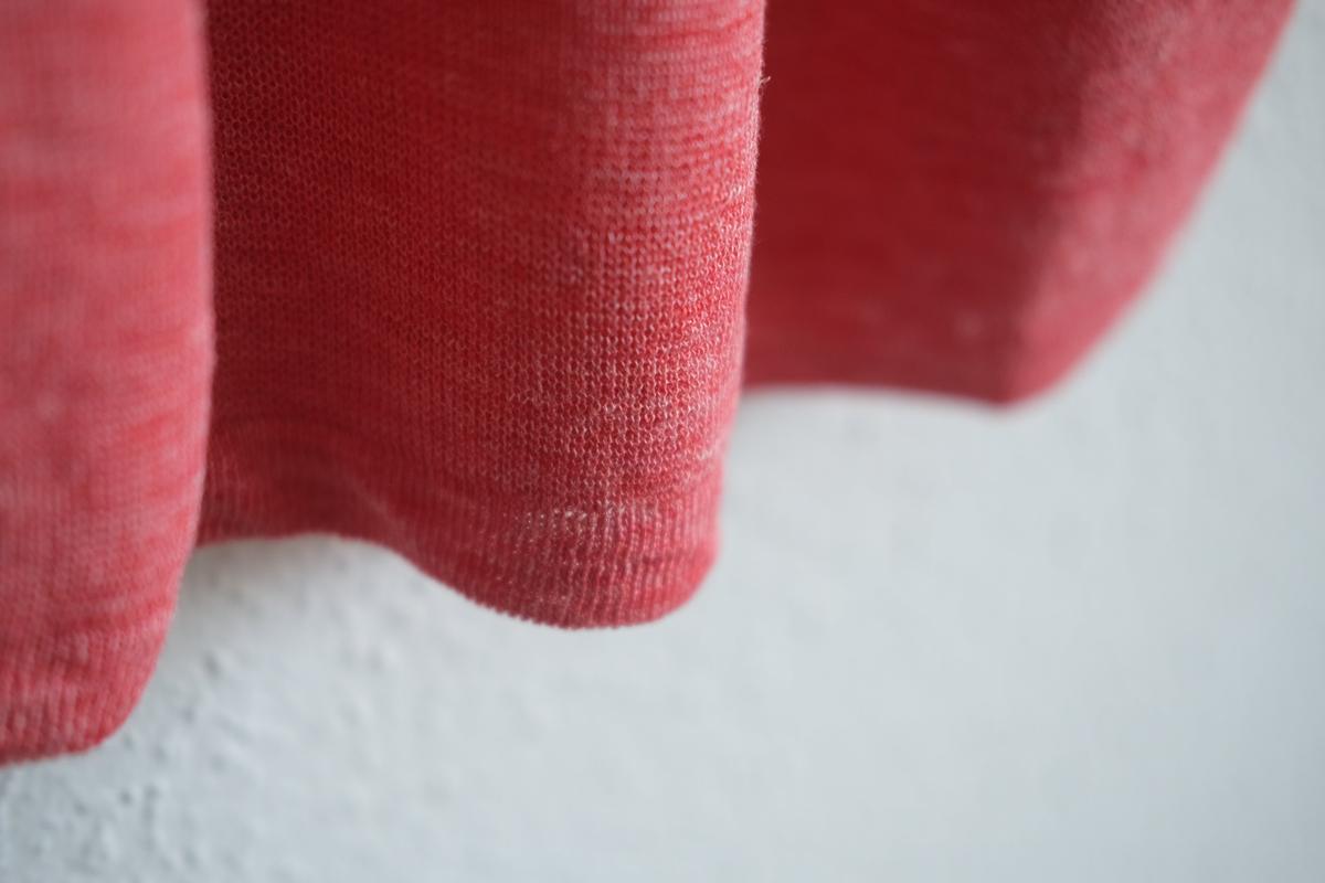 リネンニット半袖プルオーバー｜メンズ｜レッド