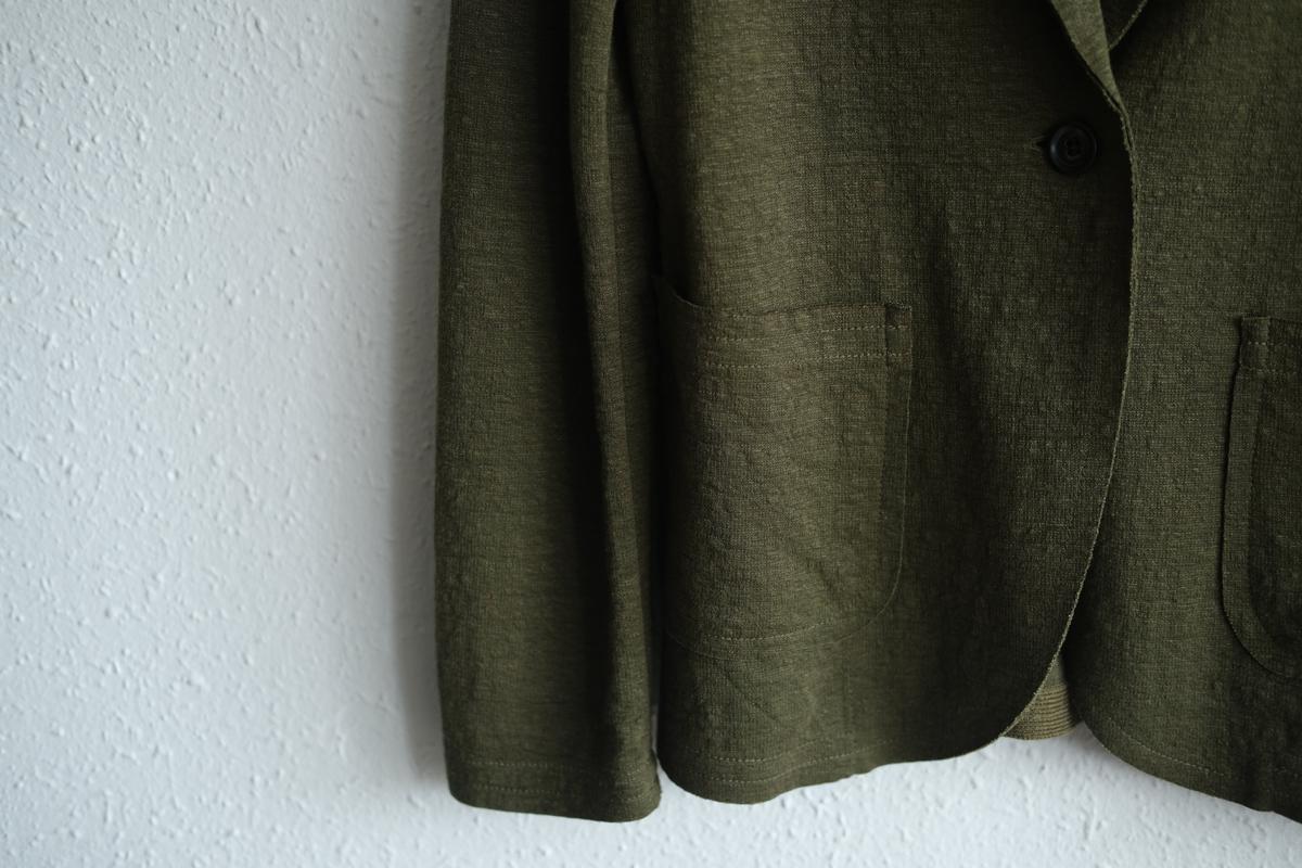 美品 Bark ニットジャケット ダブル グリーン コットン M 日本L相当 リネンニット ジャケット｜レディース｜モスグリーン – PINT_MN