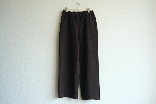 MITTAN / 亜麻苧麻ワイドパンツ こげ茶 PT-92 / unisex