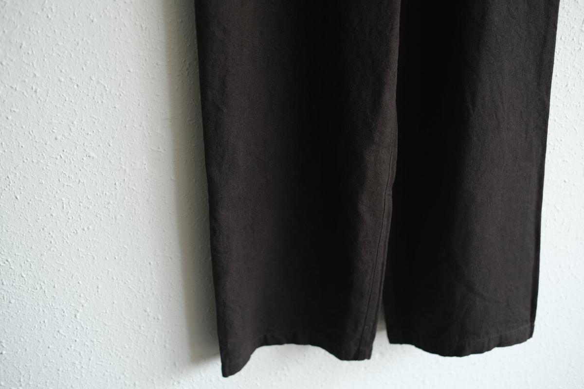 MITTAN / 亜麻苧麻ワイドパンツ こげ茶 PT-92 / unisex