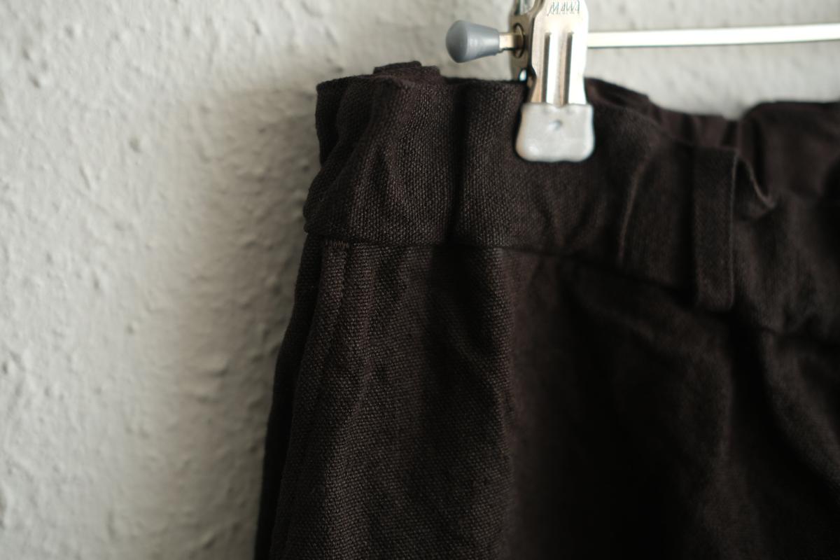 MITTAN / 亜麻苧麻ワイドパンツ こげ茶 PT-92 / unisex