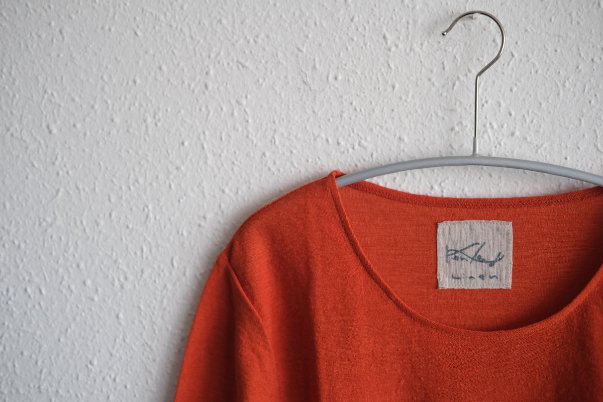 リネンコットンアンダーウェア7分袖｜レディース｜ドライオレンジ