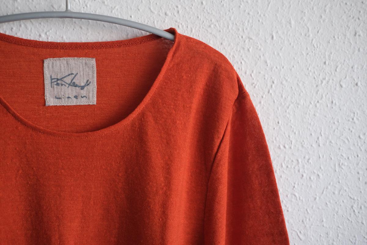 リネンコットンアンダーウェア7分袖｜レディース｜ドライオレンジ