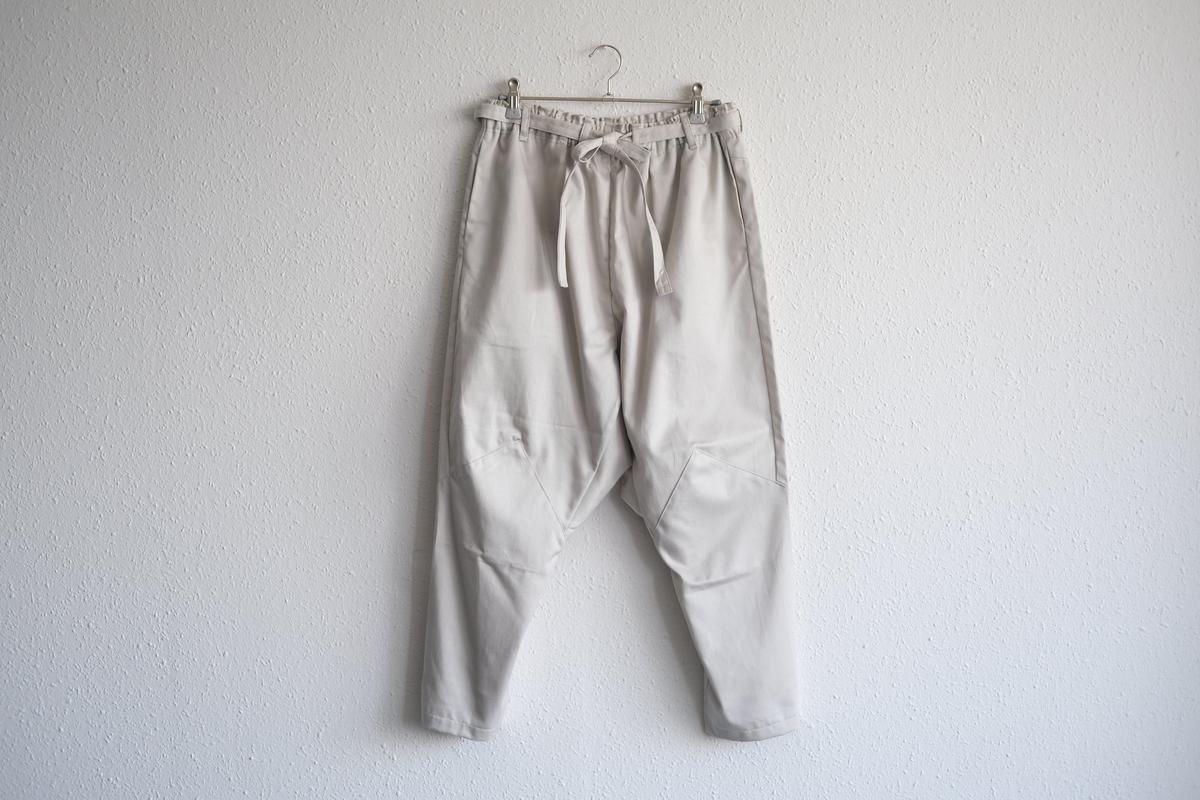 きるもの｜もんぺパンツ｜コットンツイル｜ライトグレー｜unisex freesize