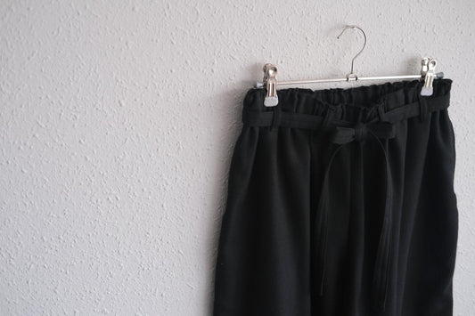 きるもの|もんぺパンツ|ウールコットン|ブラック|unisex freesize