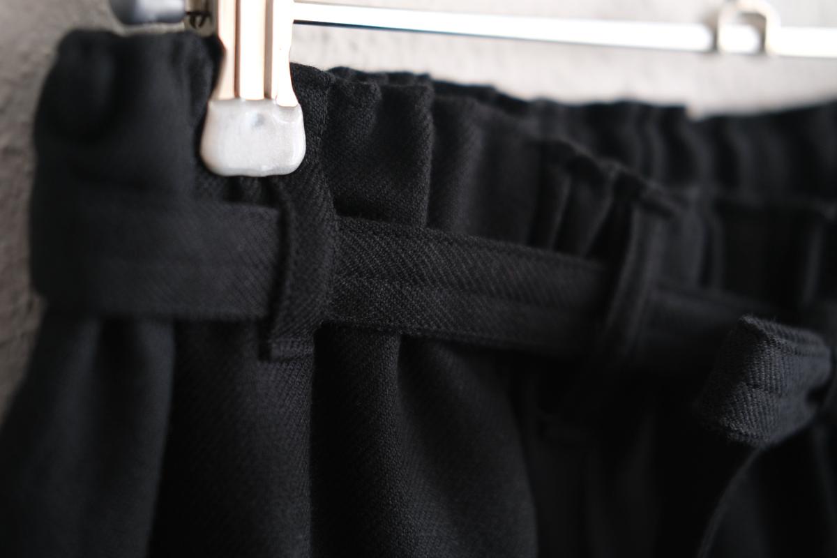 きるもの｜もんぺパンツ｜ウールコットン｜ブラック｜unisex freesize