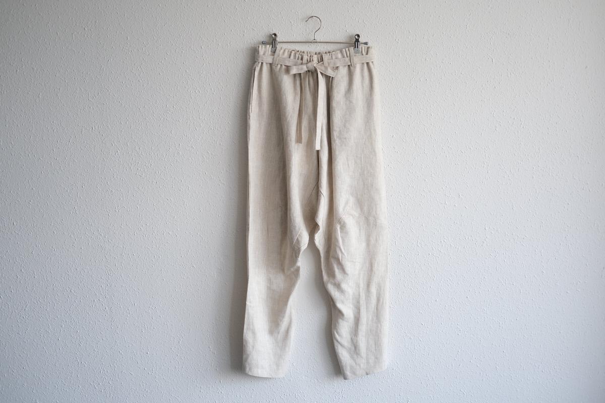 きるもの｜もんぺパンツ｜リネン｜ベージュ｜unisex freesize