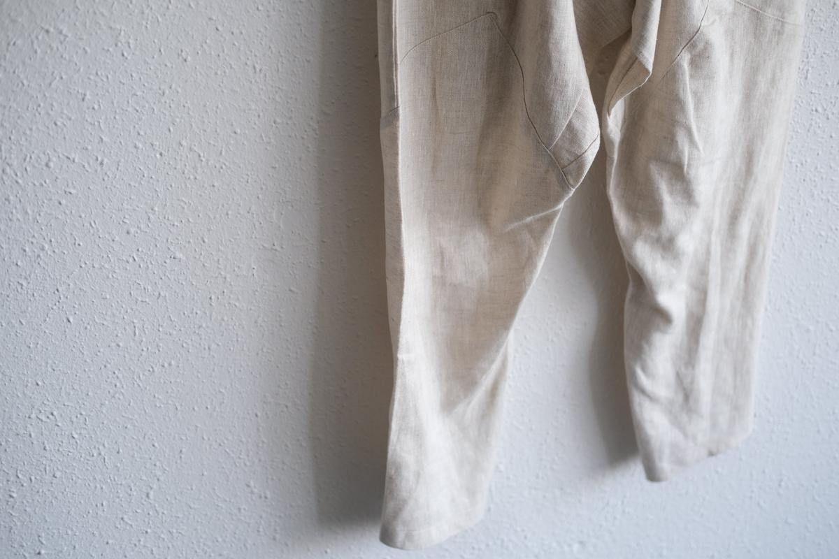 きるもの｜もんぺパンツ｜リネン｜ベージュ｜unisex freesize