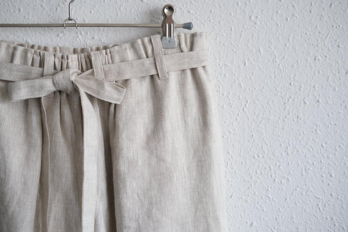 きるもの｜もんぺパンツ｜リネン｜ベージュ｜unisex freesize