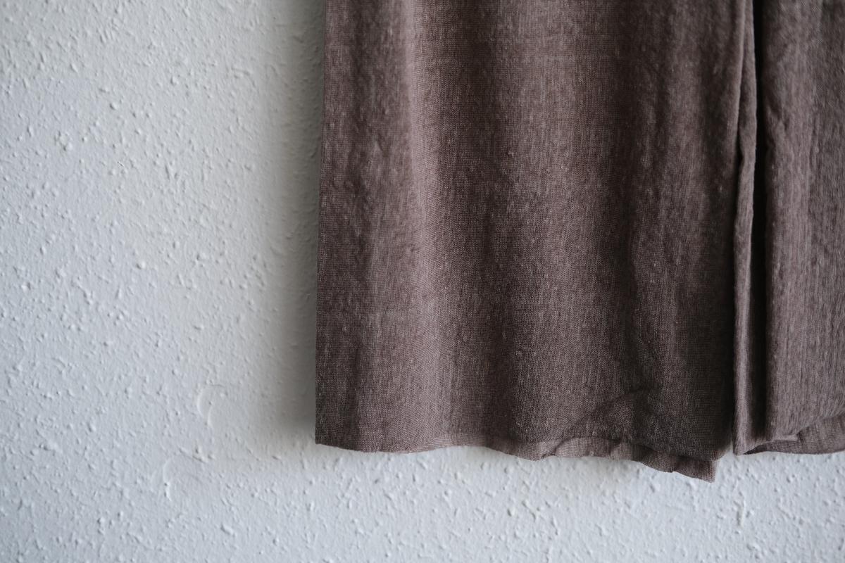 リネンキュプラアンダーウェアパンツ ミドル丈｜スモークグレー｜unisex 2 size