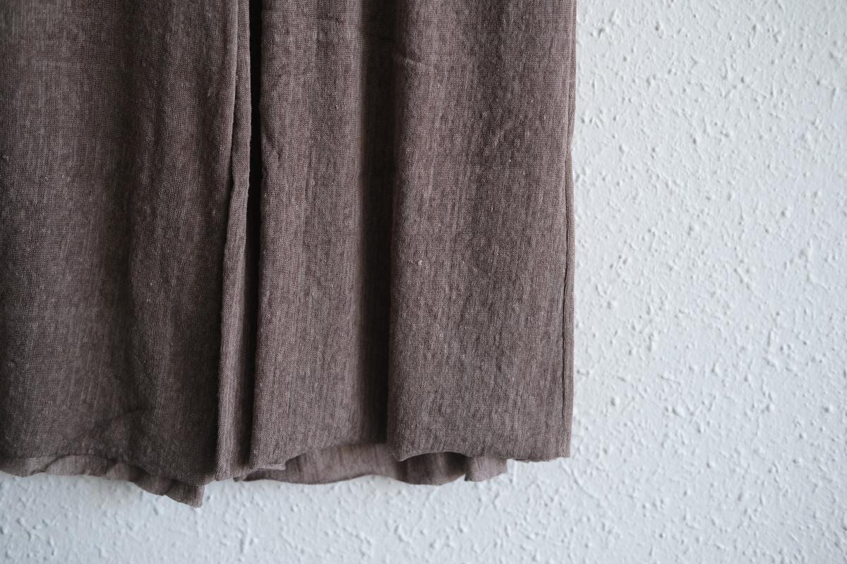 リネンキュプラアンダーウェアパンツ ミドル丈｜スモークグレー｜unisex 2 size