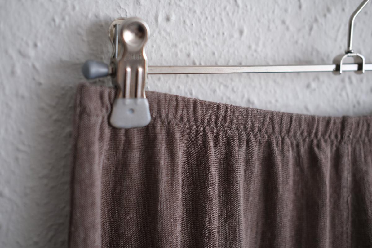 リネンキュプラアンダーウェアパンツ ミドル丈｜スモークグレー｜unisex 2 size