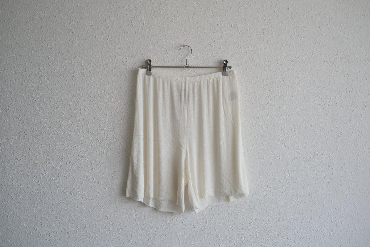 リネンキュプラアンダーウェアパンツ ショート丈｜オフホワイト｜unisex 2 size