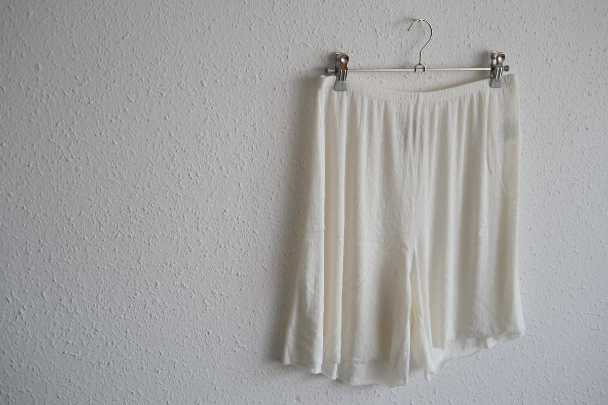 リネンキュプラアンダーウェアパンツ ショート丈｜オフホワイト｜unisex 2 size