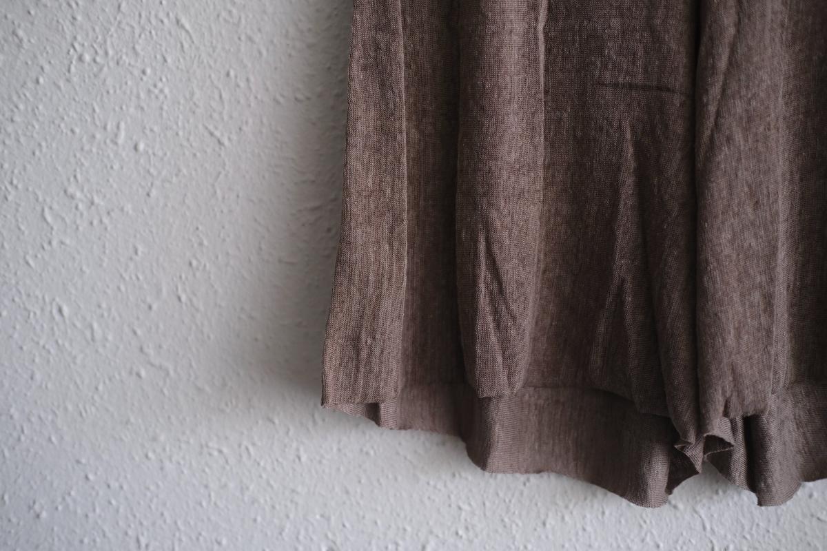 リネンキュプラアンダーウェアパンツ ショート丈｜スモークグレー｜unisex 2 size