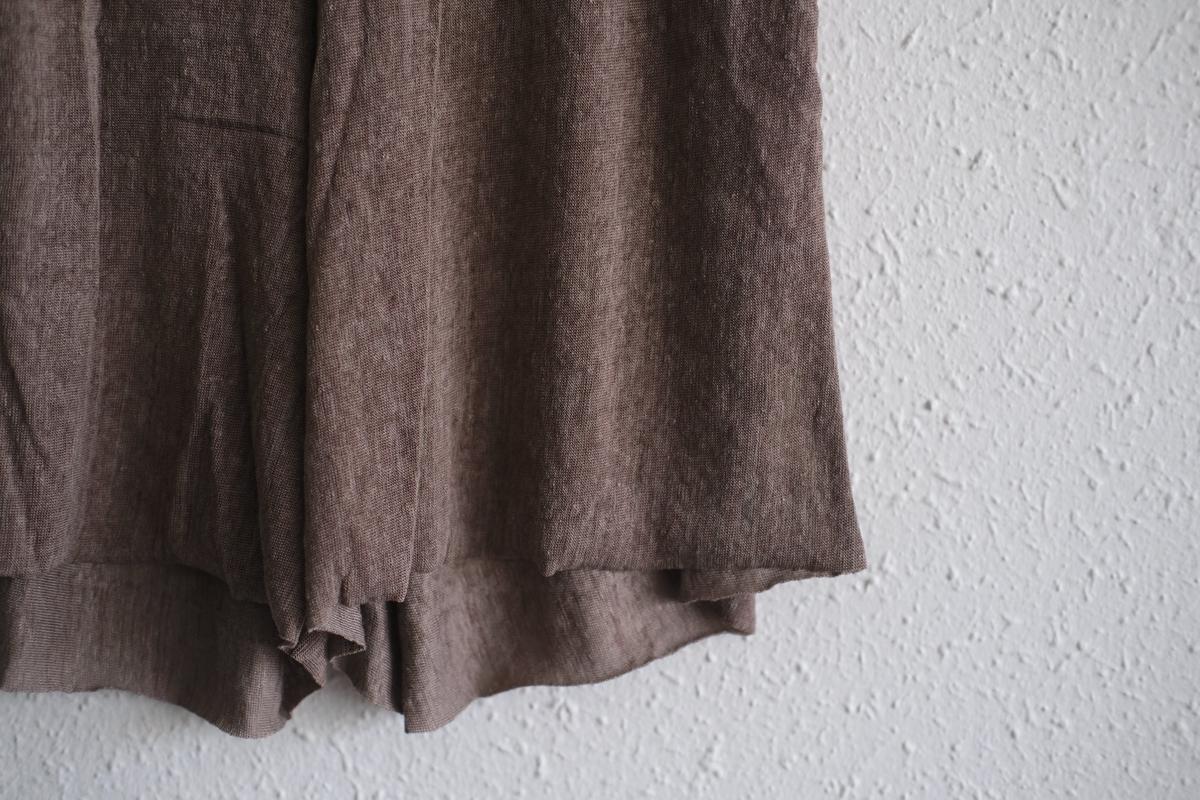 リネンキュプラアンダーウェアパンツ ショート丈｜スモークグレー｜unisex 2 size