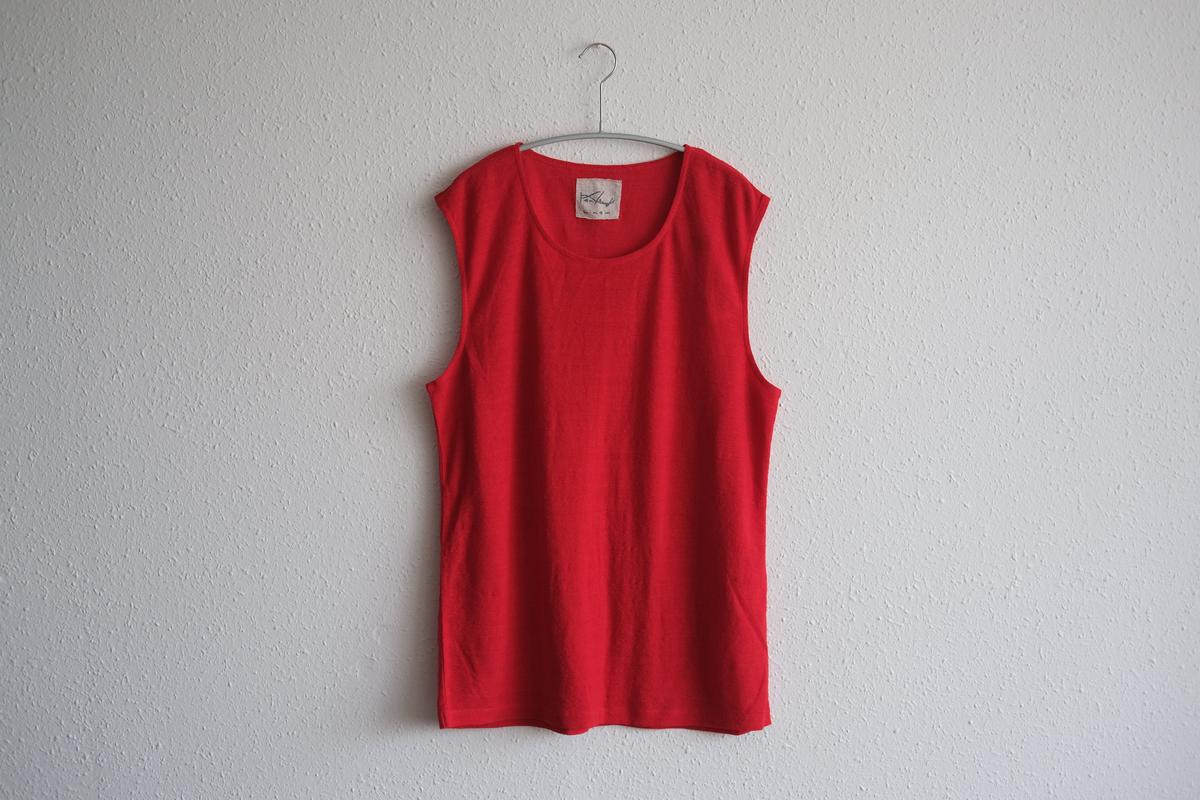 リネンコットンアンダーウェア ノースリーブ｜メンズ｜レッド