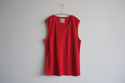 リネンコットンアンダーウェア ノースリーブ|メンズ|レッド