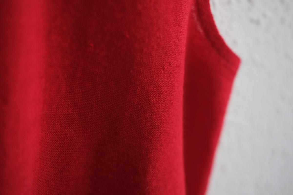 リネンコットンアンダーウェア ノースリーブ｜メンズ｜レッド