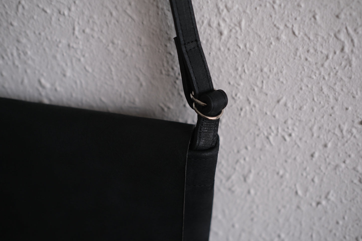 レザーショルダーバッグ black ＜XS＞ フタつき