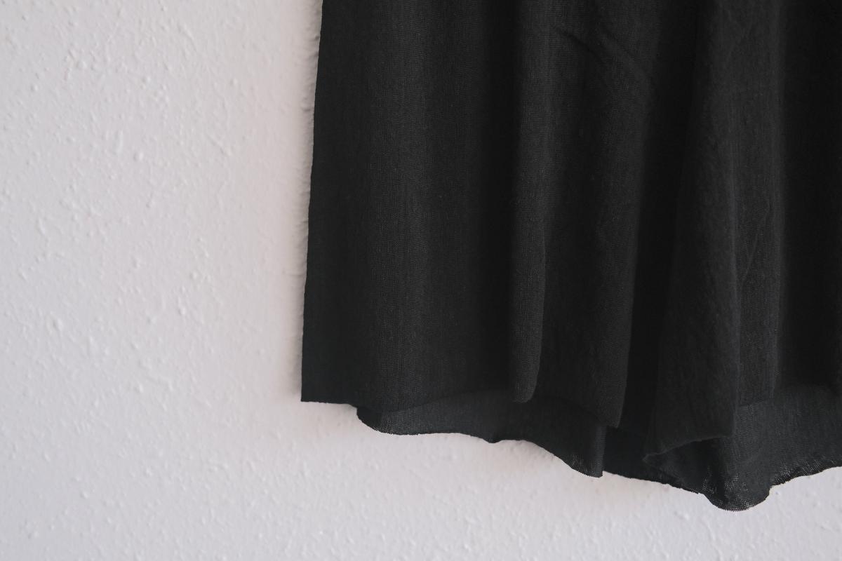 リネンキュプラアンダーウェアパンツ ショート丈｜ブラック｜unisex 2 size