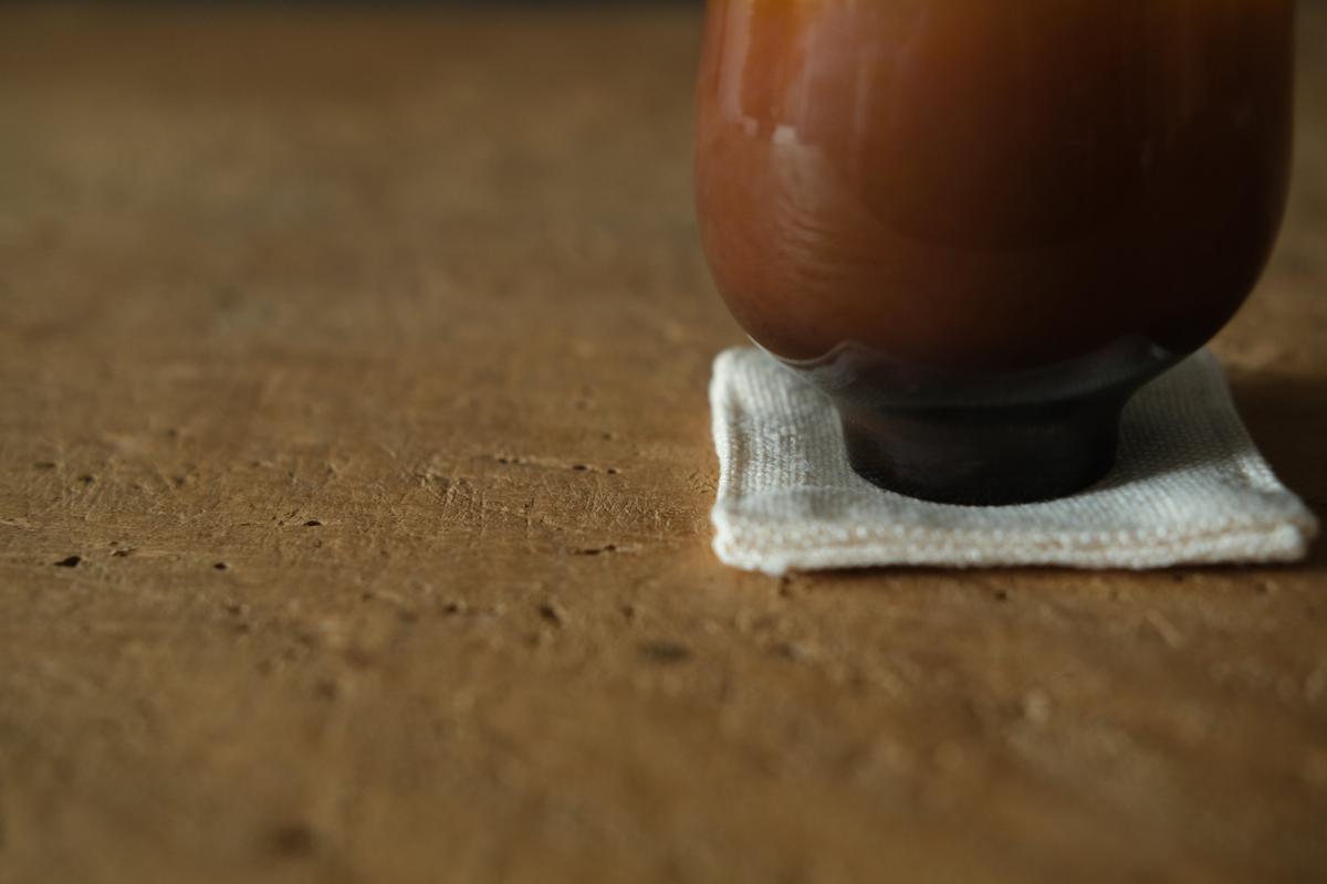 リネンコースター 6×6cm｜厚地・ホワイト