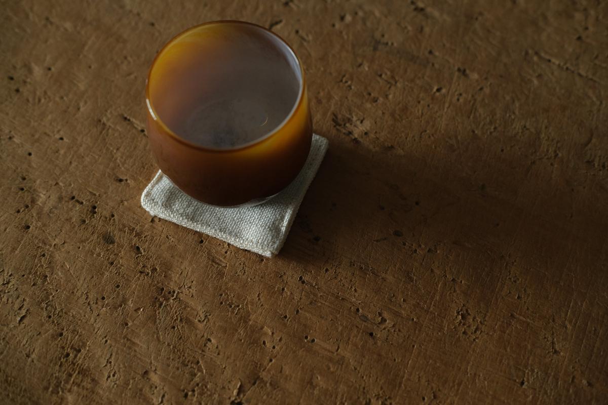 リネンコースター 6×6cm｜厚地・ホワイト