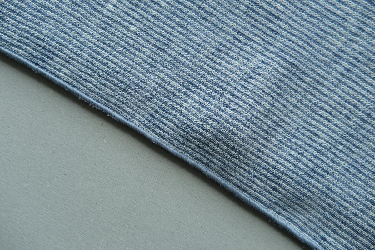 リネンニット ストライプフェイスタオル｜ライトネイビー×ホワイト