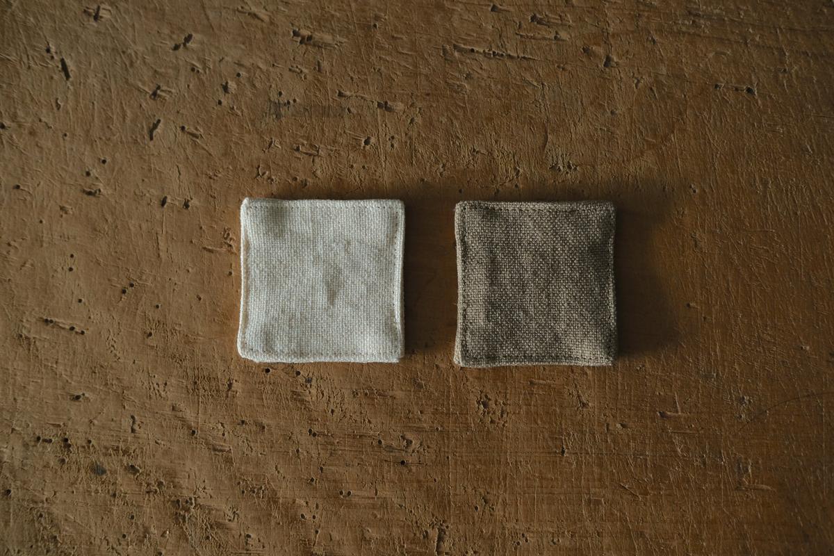 リネンコースター 6×6cm｜厚地・ホワイト