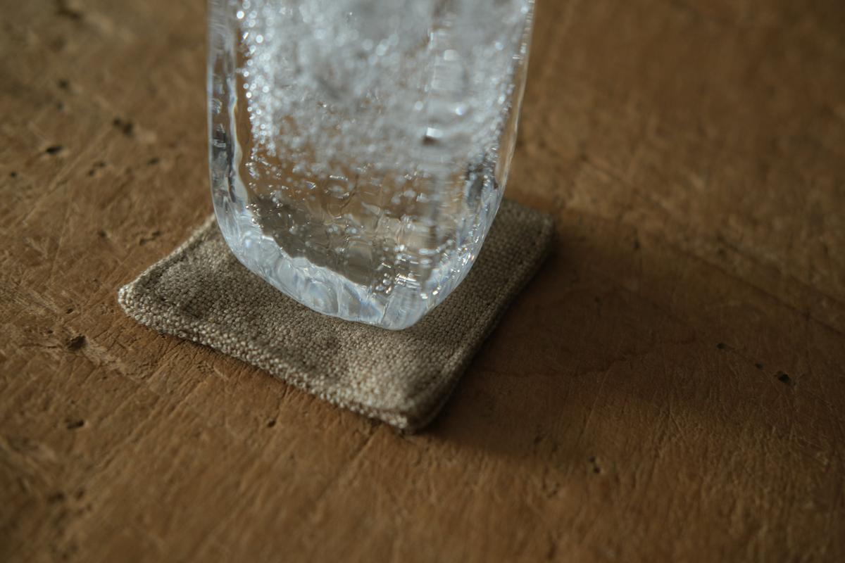 リネンコースター 6×6cm｜厚地・ホワイト