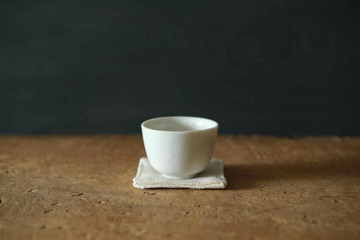 リネンコースター 6×6cm｜厚地・ホワイト