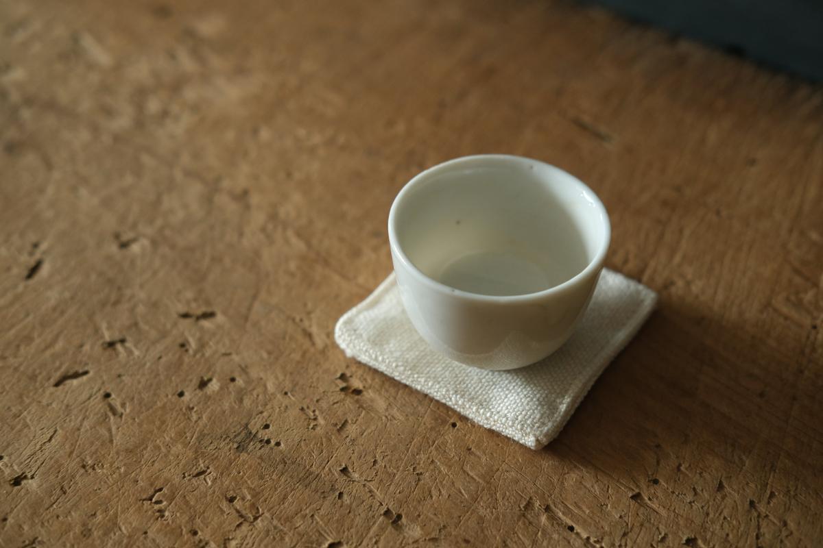 リネンコースター 6×6cm｜厚地・ホワイト